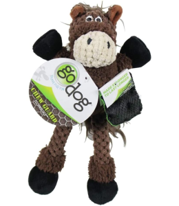 goDog® Checkers™ Skinny Horse with Chew Guard Technology™ Durable Plush Dog Toy, Large