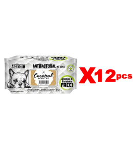 Absolute Pet Absorb Plus Antibacterial Pet Wipes Coconut 80 sheets -(1Box 12pcs)