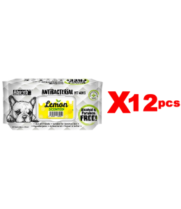Absolute Pet Absorb Plus Antibacterial Pet Wipes Lemon 80 sheets -(1Box 12pcs)
