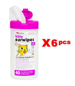 Petkin Kitty Ear Wipes (1Box 6pcs)