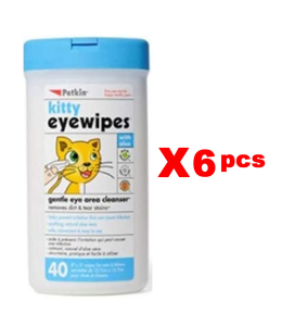Petkin Kitty Eye Wipes 40ct -(1Box 6pcs)