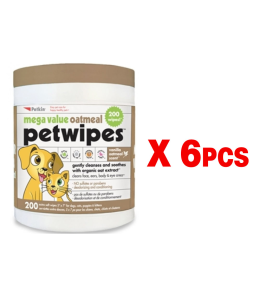 Petkin Extra Mega Valu Oatmeal Petwipes 200ct - (1Box 6pcs)