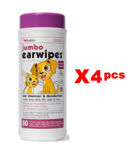 Petkin Jumbo Ear Wipes (1Box 4pcs)