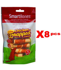 SmartBones Chicken Wrap- Mini Sticks Chicken 9 Pk (1box 8pcs)