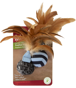 Petlinks® Feather Flips™ Plush Ball Feather Cat Toys, Set of 2