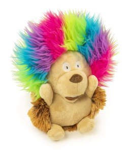 goDog® Silent Squeak™ Crazy Hairs Hedgehog with Chew Guard Technology™ Durable Plush Dog Toy, Large