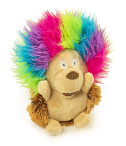 goDog® Silent Squeak™ Crazy Hairs Hedgehog with Chew Guard Technology™ Durable Plush Dog Toy, small