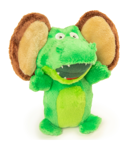 goDog® Silent Squeak™ Flips Gator Monkey with Chew Guard Technology™ Durable Plush Dog Toy, Small