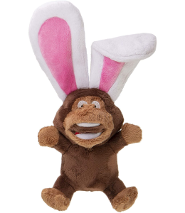 goDog® Silent Squeak™ Flips Monkey Rabbit with Chew Guard Technology™ Durable Plush Dog Toy, Small