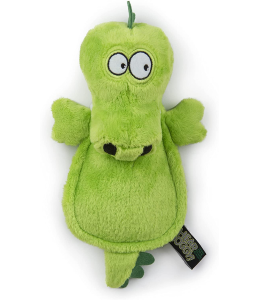 HEAR DOGGY!® Flattie Gator with Chew Guard Technology™ and Silent Squeak Technology™ Plush Dog Toy()