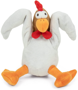 goDog® Action Plush™ Chicken with Chew Guard Technology™ Animated Squeaker Dog Toy