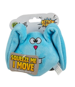 goDog® Action Plush™ Blue Bunny with Chew Guard Technology™ Animated Squeaker Dog Toy