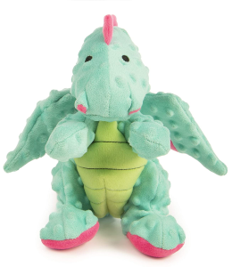 goDog® Dragons™  with Chew Guard Technology™ Durable Plush Squeaker Dog Toy, Seafoam, Large