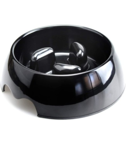 NutraPet Melamine slow-feeding Bowl, Black without printingS: 14*4.5 cms ml/oz