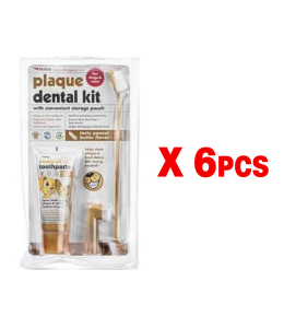 Petkin Plaque Dental Kit Peanut Butter Flavour 1box - 6pcs