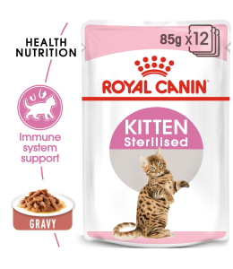 Royal Canin Feline Health Nutrition Kitten Sterilised Gravy 85G (Wet Food )
