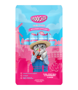 Moochie Wonder Cottage Tuna, Goat Milk & Strawberry Flavor 15g Pouch