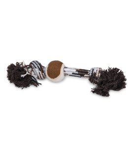 Vadigran Cotton rope 2 knots + tennisball brown 26cm