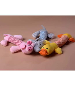Plush Pet Squeakz Ducky/Piggy/Ely Dog Toy - 24 x 14cm(1pc)