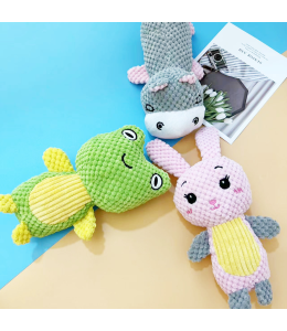 Plush Pet Squeakz Zebby/Bunny/Froggy Dog Toy - 25 x 15cm(1pc)