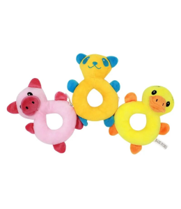 Plush Pet Squeakz Piggy/Racoon/Ducky Dog Toy - 9.5 x 15cm(1pc)