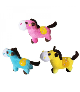 Plush Pet Squakz Flying Cows ( Pink/Yellow/Blue) Dog Toy - 14 x 12cm(1pc)