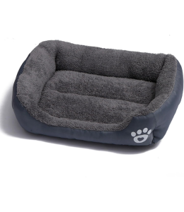 Grizzly Square Dog Bed Grey Extra Large - 80 x 60cm Square Dog Bed