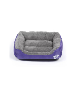 Grizzly Square Dog Bed Purple Extra Large - 80 x 60cm Square Dog Bed