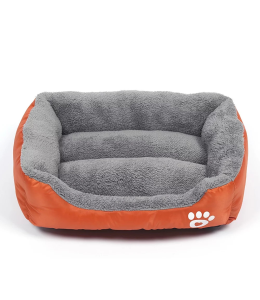 Grizzly Square Dog Bed Orange Medium - 54 x 42cm Square Dog Bed