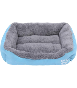 Grizzly Square Dog Bed Blue Extra Large - 80 x 60cm Square Dog Bed