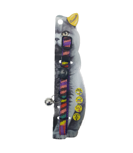 Swooosh Rainbow Cats nylon safe collar C-10mm 18/28cm purple
