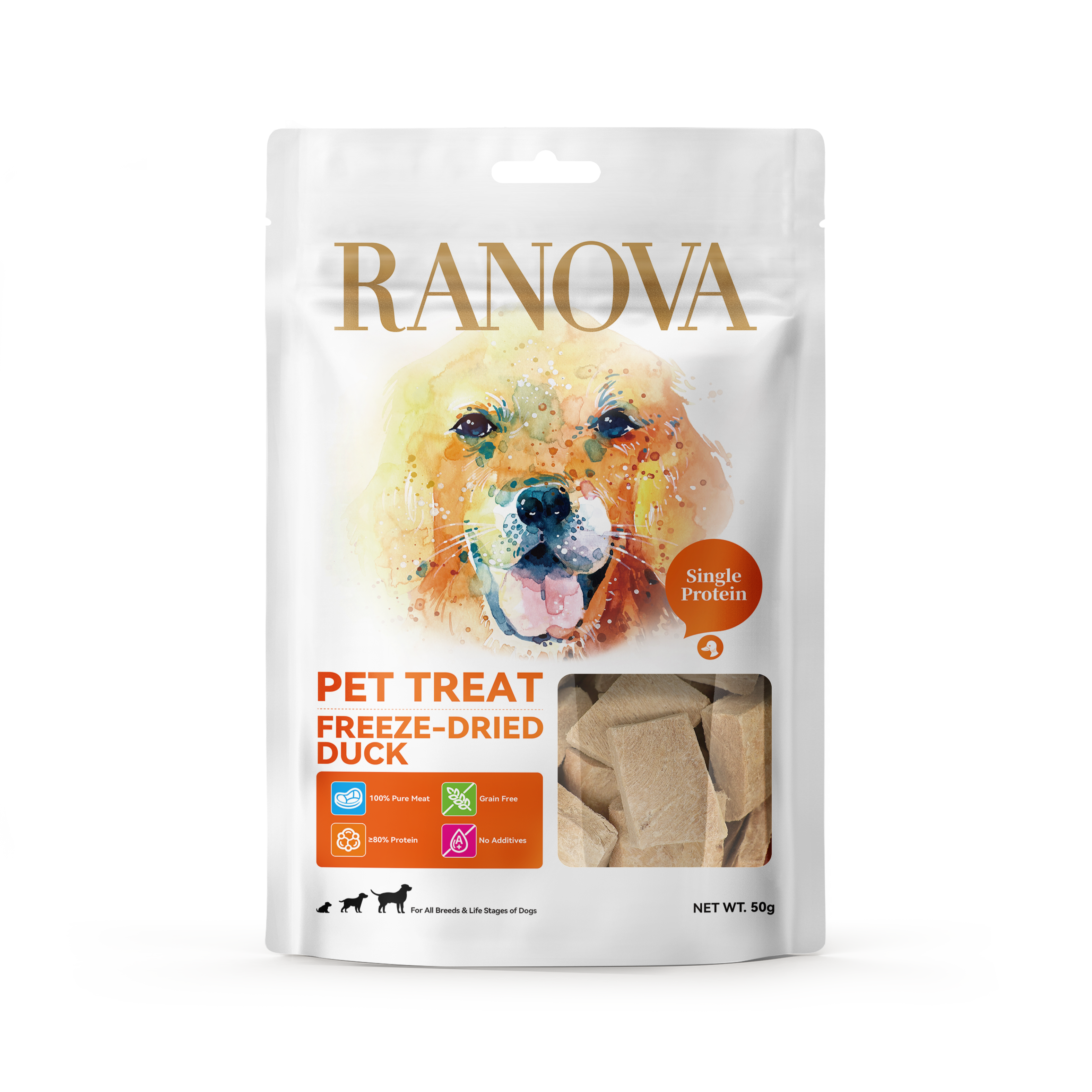 Ranova Freeze Dried Duck for dogs - 50g