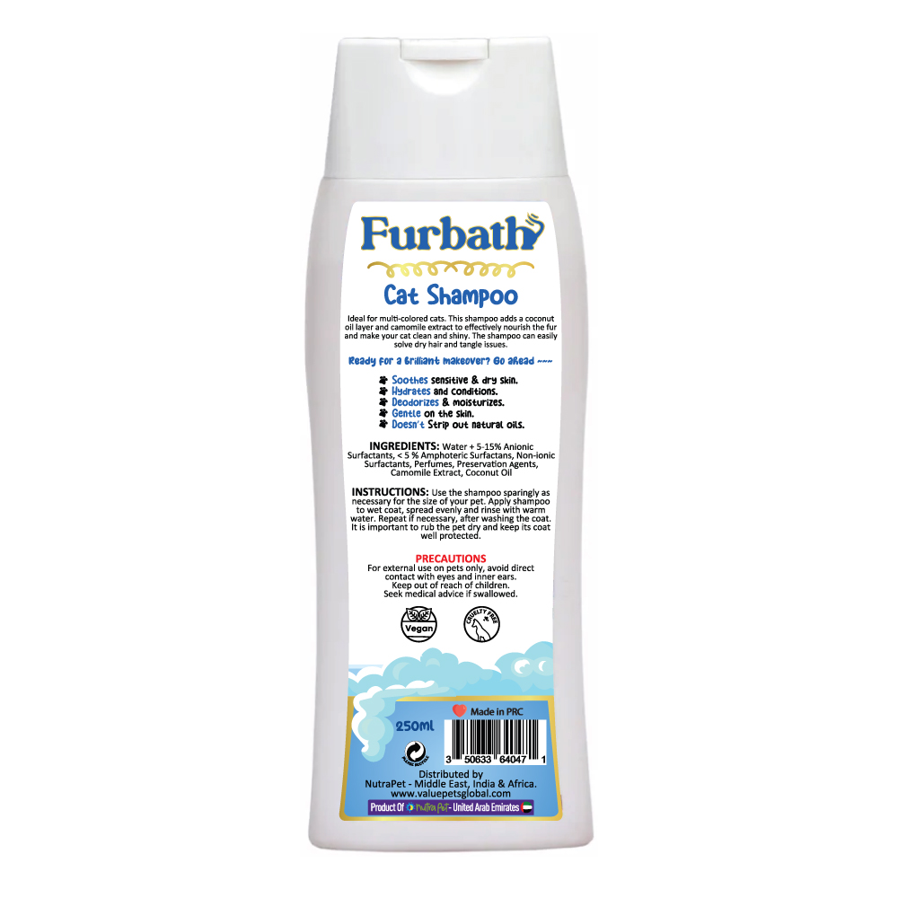 Furbath Color Blend Shampoo for Cats with Short and Long Hairs - 250ml