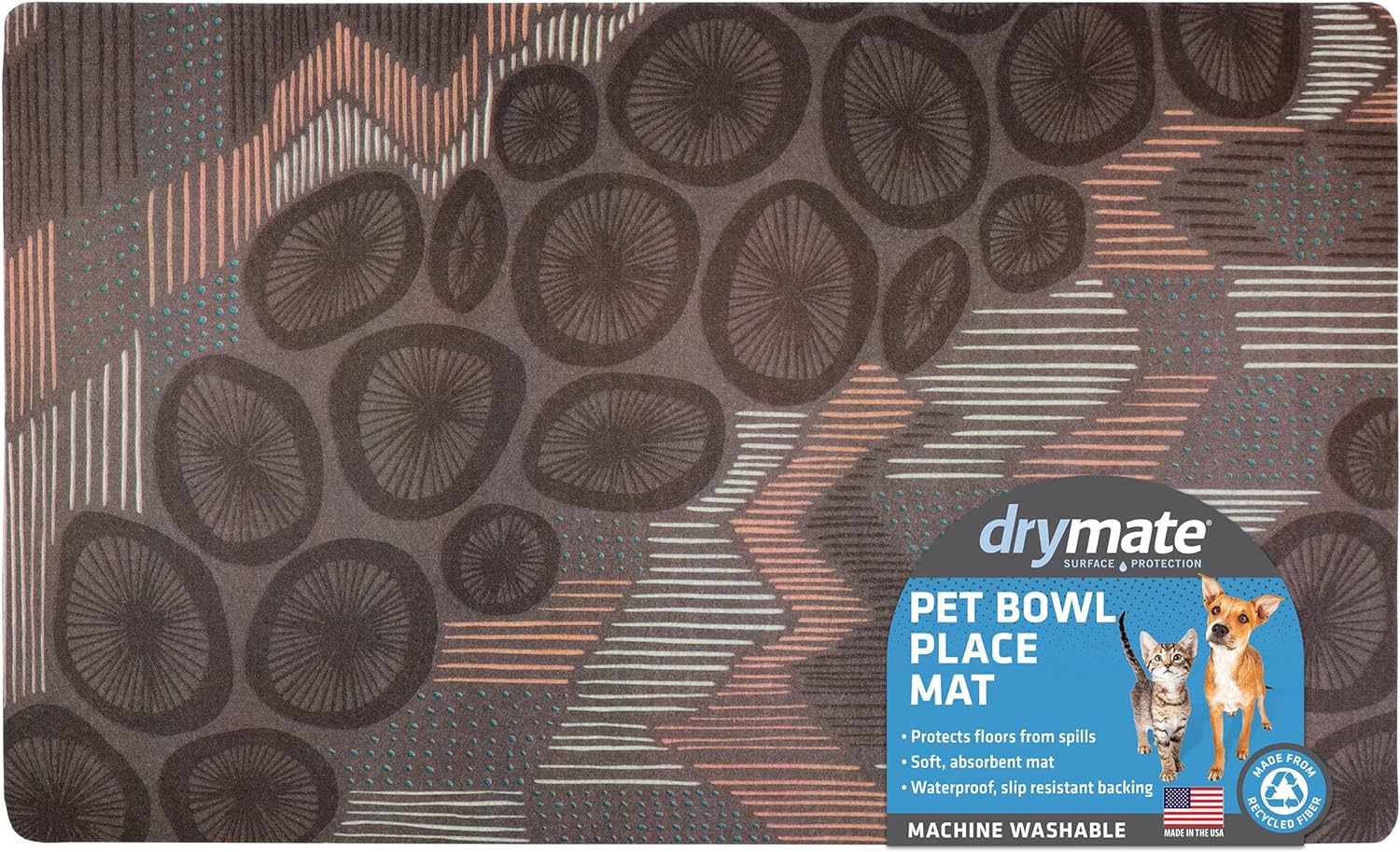 Drymate Mats For Dog & Cat Abstract Lines 12 X 20 Inch / 30 X 50 Cm
