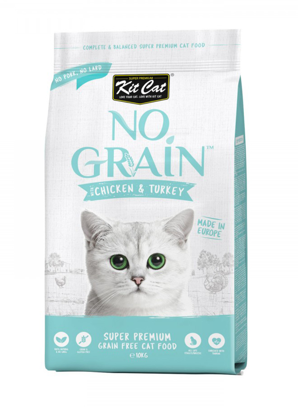 Kit Cat No Grain Super Premium Cat Food With Chicken & Turkey 10Kg
