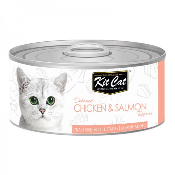 Kit Cat-Tin- Chicken & Salmon Toppers 80G