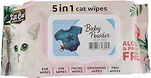 Kit Cat 5 In 1 Cat Wipes Baby Powder