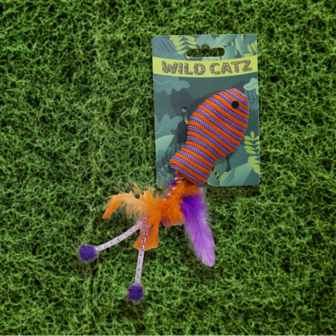 Wild Catz Jumpin Fish Fabric, Feature Cat Toy Multicolors