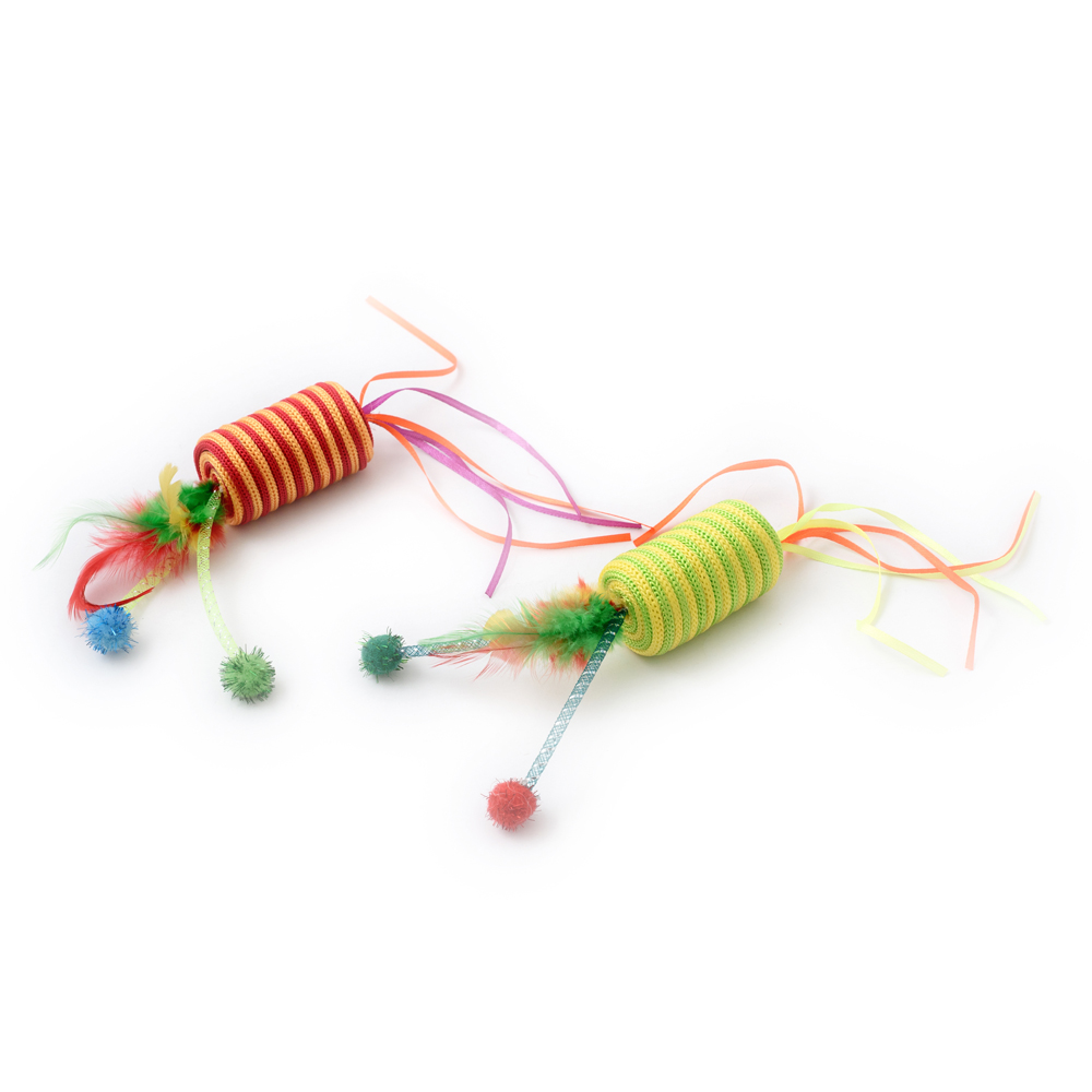 Wild Catz Crazy Coil Fabric, Feature Cat Toy Multicolors