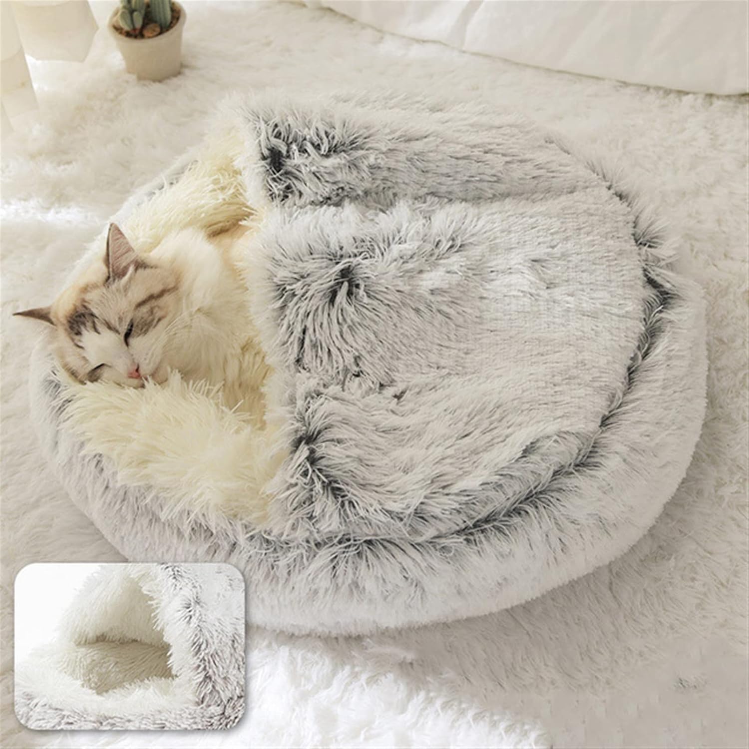 Grizzly Snuggle Cat Bed  Brown - 50cm