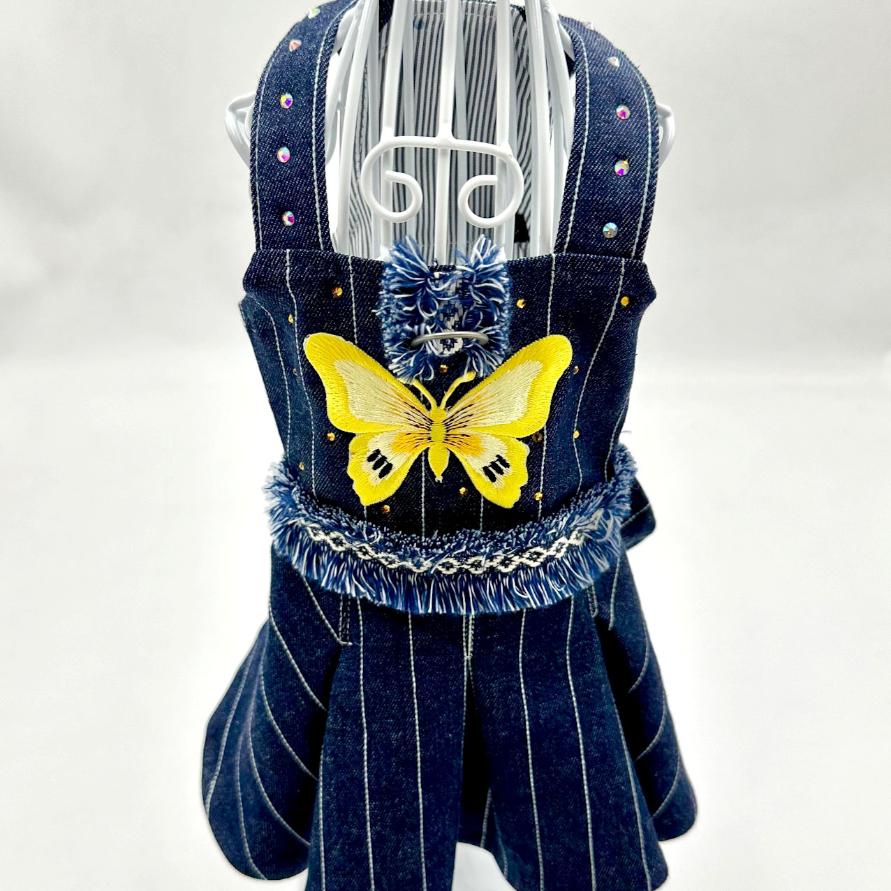 Coco Pets Butterfly Denim Dress- XSM