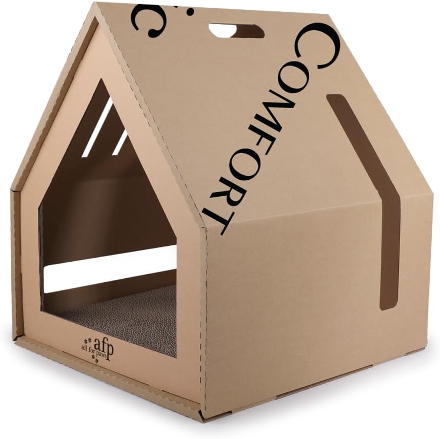 Classic Comfort - Home Sweet Home Cardboard Hideaway Scratcher