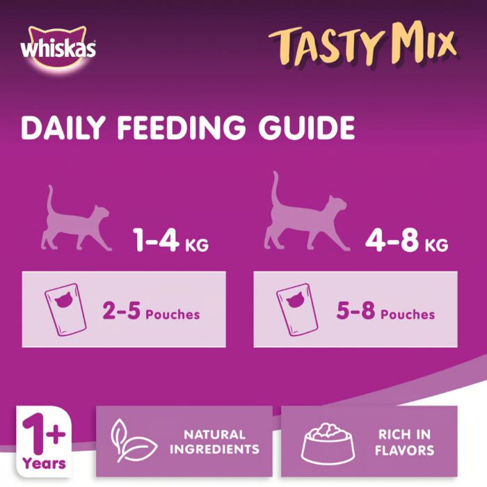 Whiskas Tasty Mix, Tuna & Crab Collection in Gravy (4 x 70g)