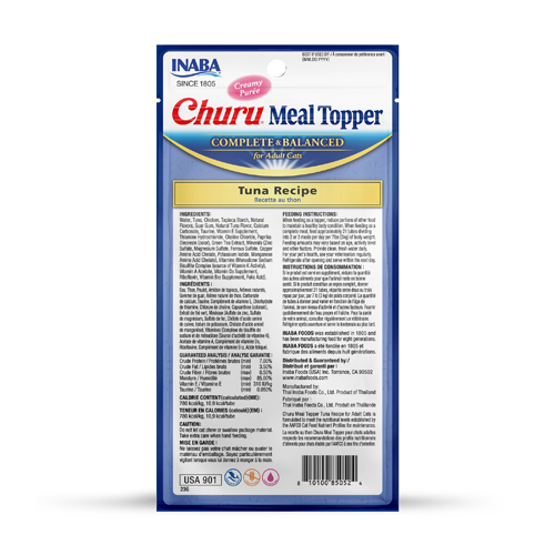 Inaba Churu Complete & Balanced For Adult Cats Tuna Recipe Cat Treats 56g