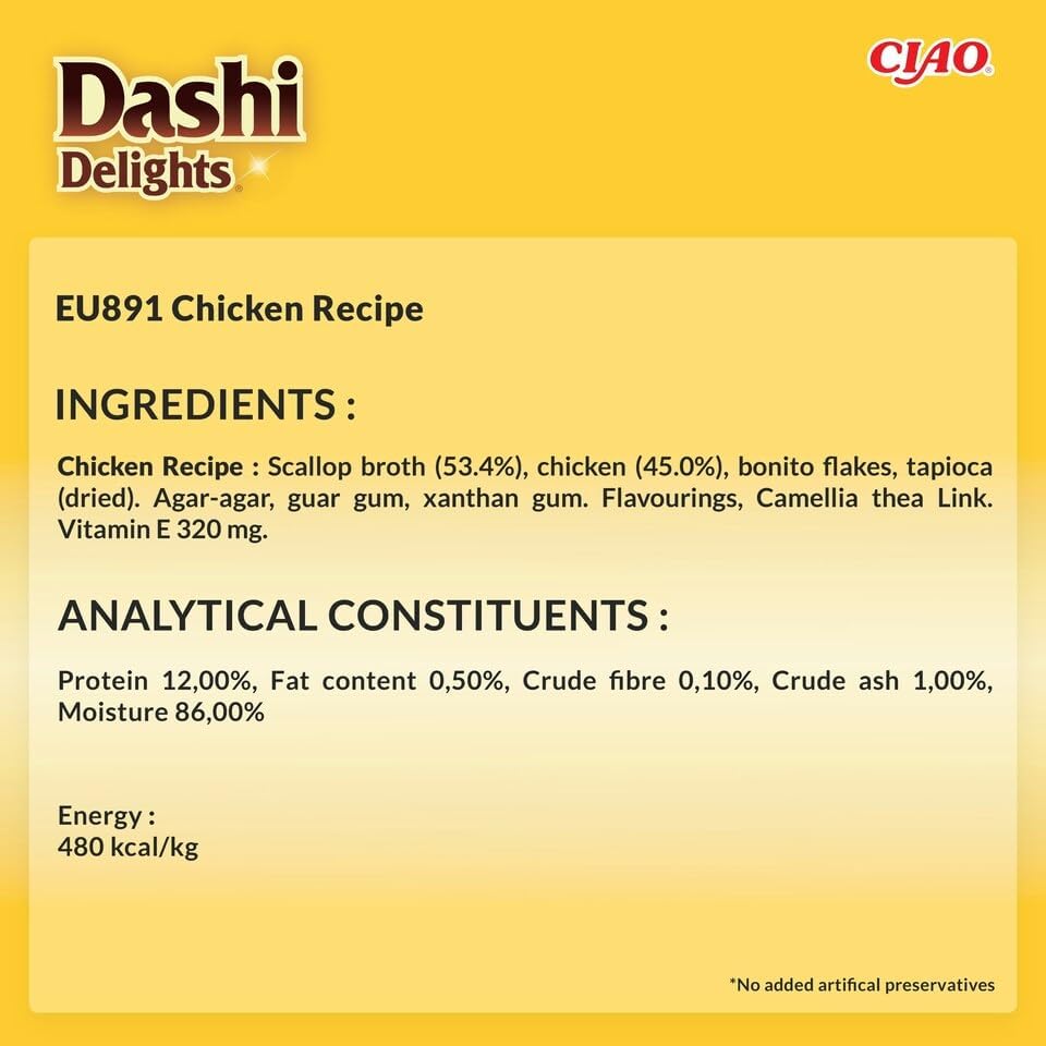 Inaba Dashi Delights Delicate Flakes Chicken Recipe Cat Treats 40g
