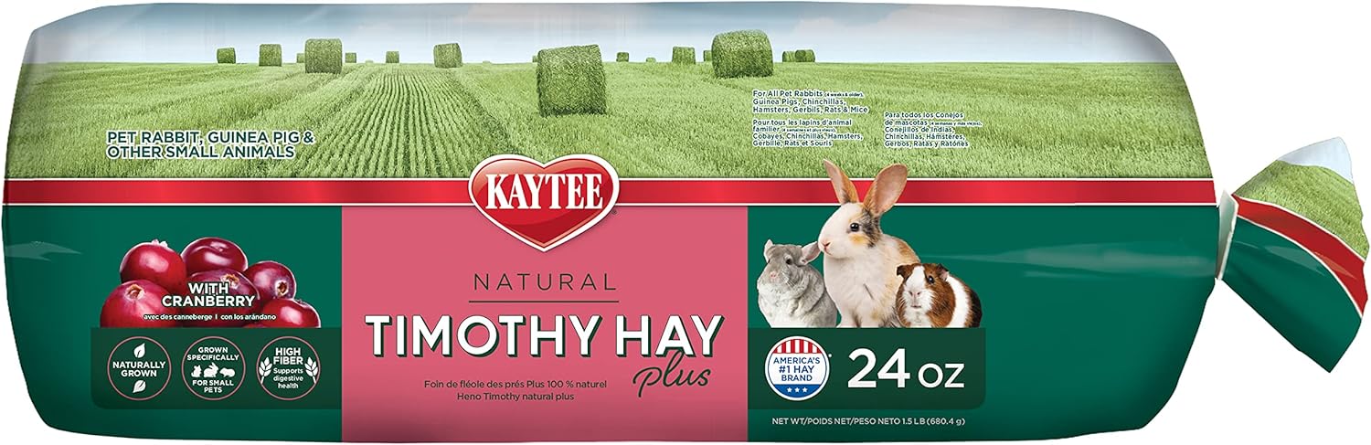 Kaytee KT Timothy Hay Plus Cranberry 6/24OZ/700g For Small Animals