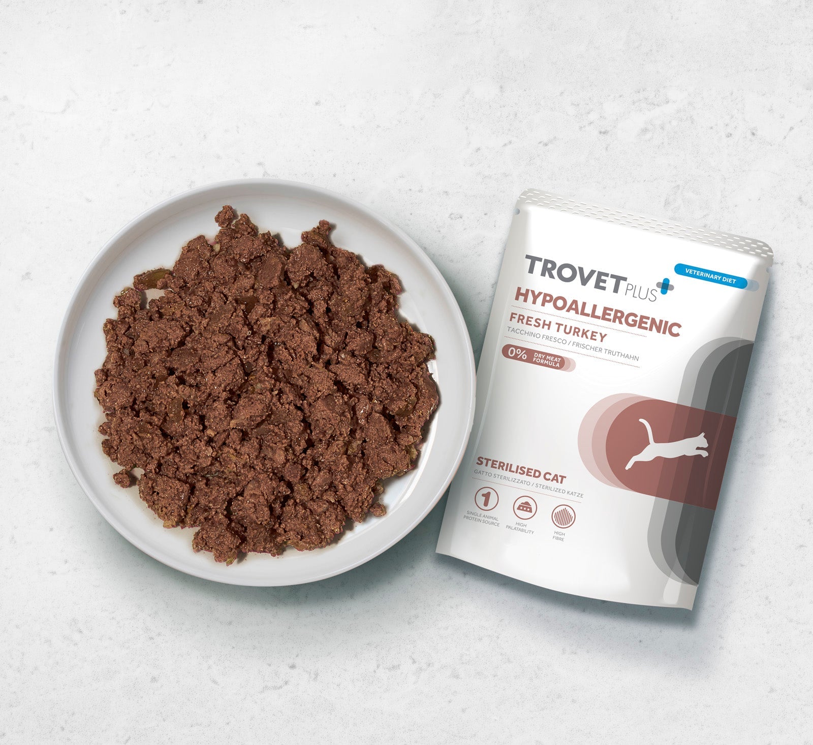 Trovet Plus Pouch Cat Hypoallergenic Turkey Veterinary Diets Wet Food 85g