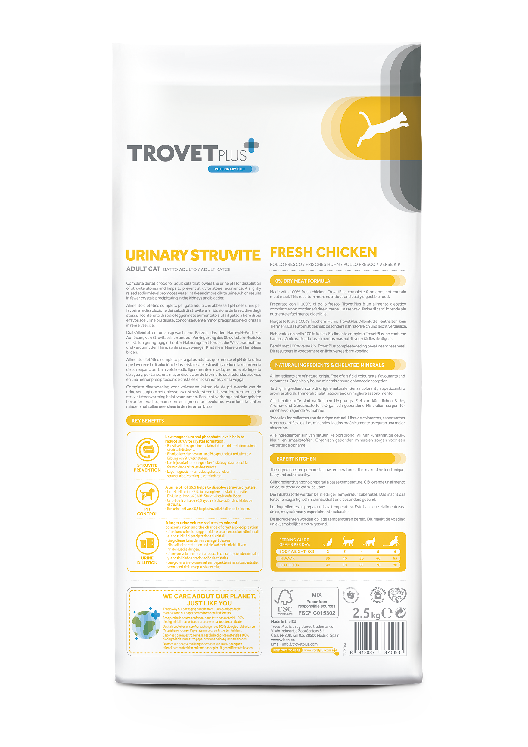 Trovet Plus Adult CAT Urinary Struvite Chicken Veterinary Diets 2,5kg