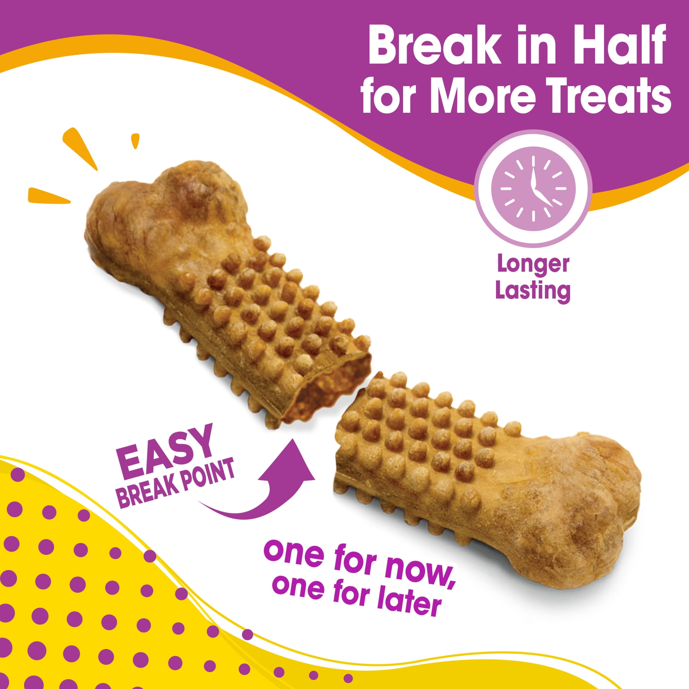 Nylabone Nubz Bacon 2Ct Card (In Shelf Tray) Jumbo Edible Treats
