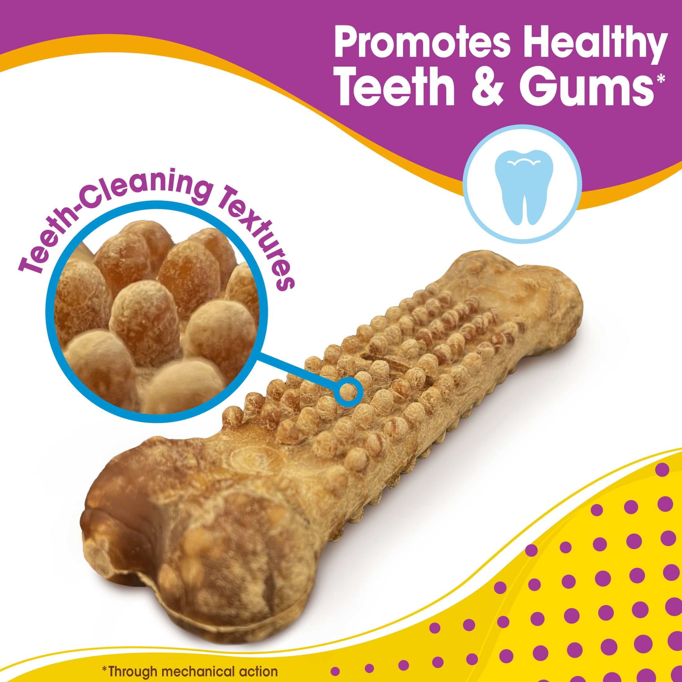 Nylabone Nubz Bacon 2Ct Card (In Shelf Tray) Jumbo Edible Treats